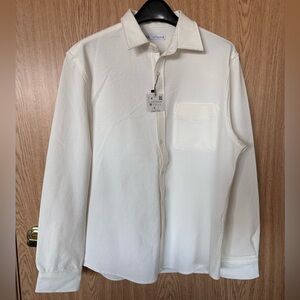 New Zara White Button Down Long Sleeve Casual Shirt Women’s M
